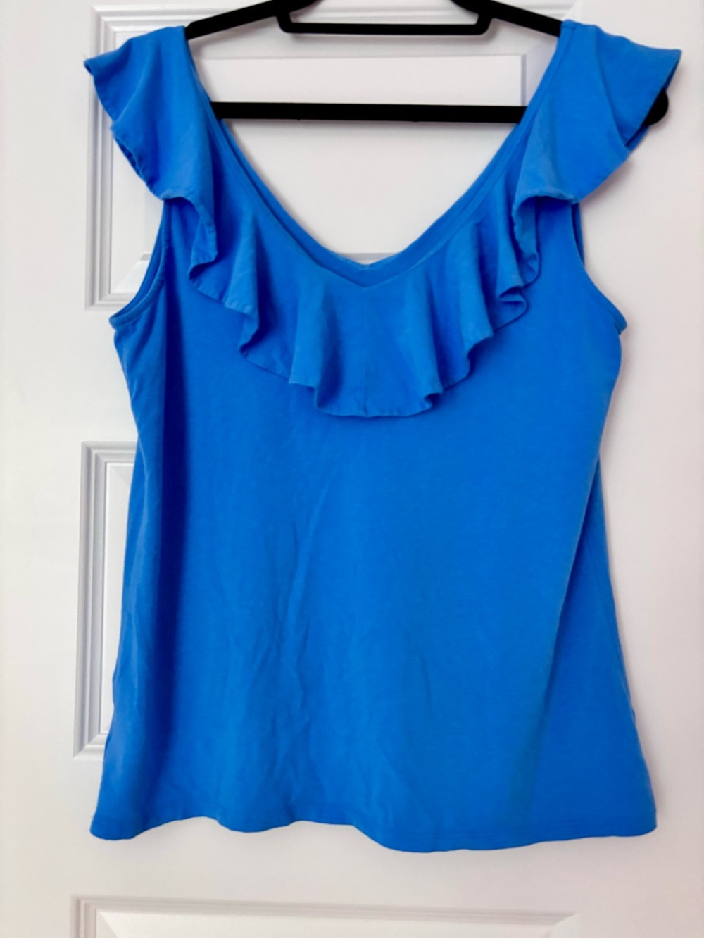 Lilly Pulitzer Alessa Blue Ruffle Tank Top - M